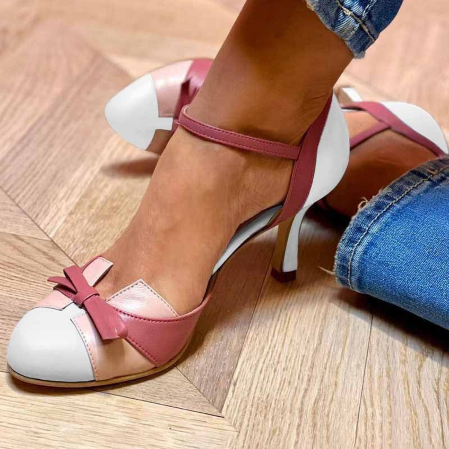 Rosa -Bonitas sandalias de estilo vintage