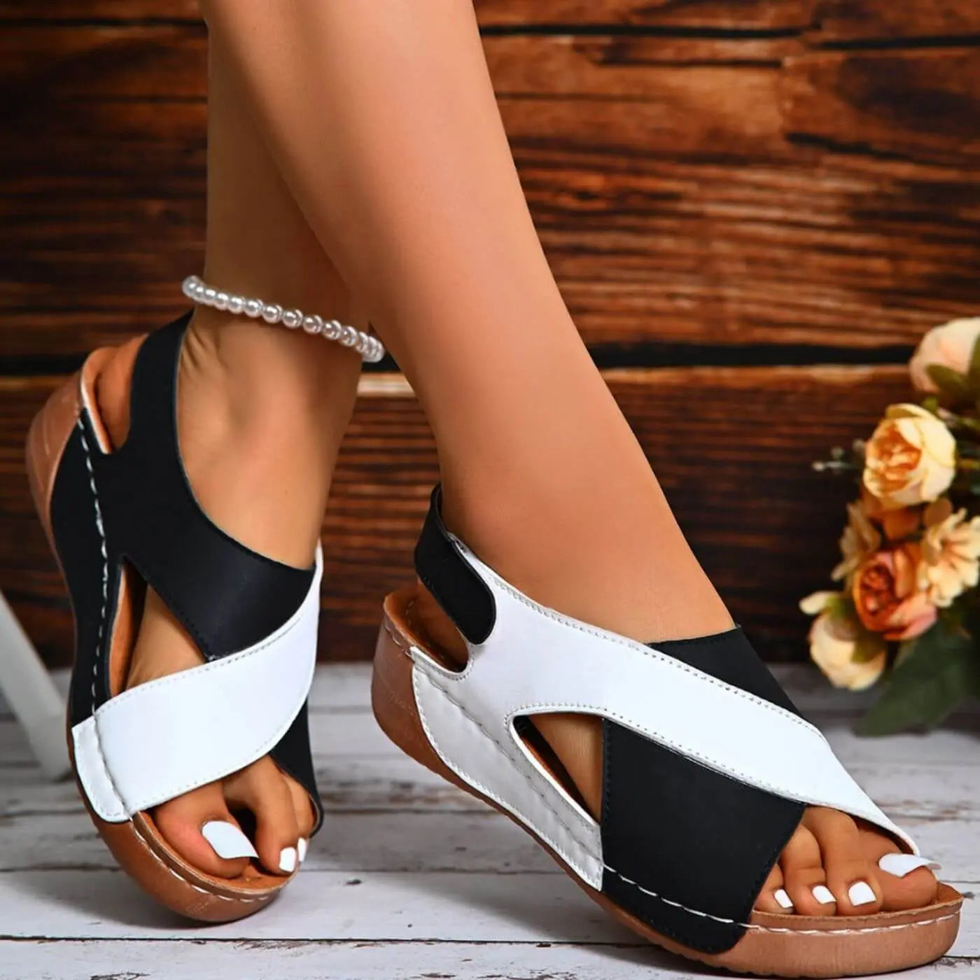 Nicole™ – Sandalias ortopédicas con punta abierta
