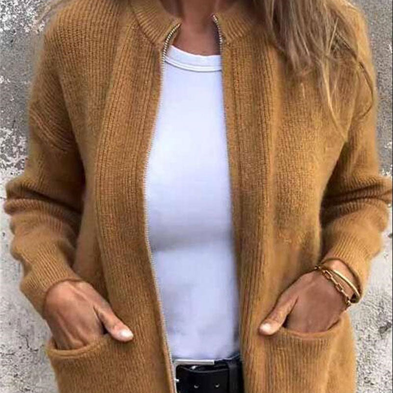🔥¡Hasta agotar existencias, 40 % de descuento!🎉Cómodo cárdigan con cremallera para mujer.