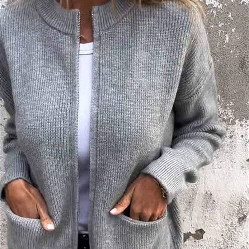 🔥¡Hasta agotar existencias, 40 % de descuento!🎉Cómodo cárdigan con cremallera para mujer.